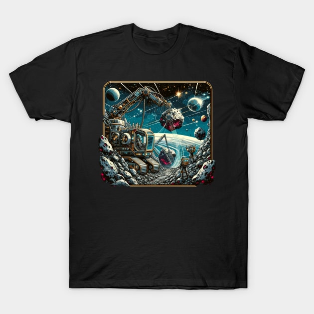 Asteroid Frontier: The Galactic Gold Mining Saga T-Shirt by Graphic Wonders Emporium